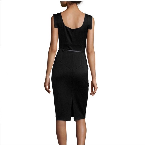 Black Halo Classic Jackie O Draped Pencil Sheath Dress size 14 - Picture 8 of 16
